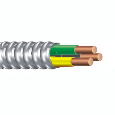 10/2C Solid MC Cable w/ Ground, YEL/GRY/GRN Color Code, 250ft