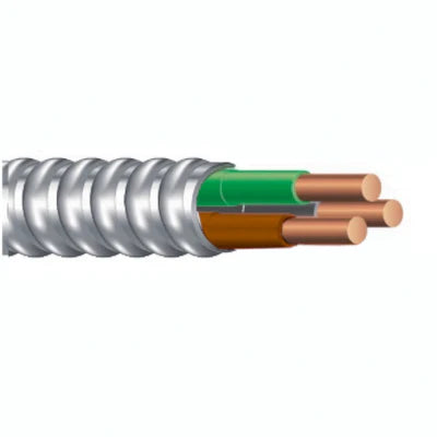 10/2 Stranded MC Cable w/ Ground, BRN/GRY/GRN Color Code, 250ft Spool