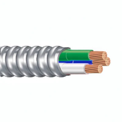 12/2 MC Cable (Stranded) w/ Ground, BLU/WHT/GRN Color Code, 250ft or 1000ft Spool