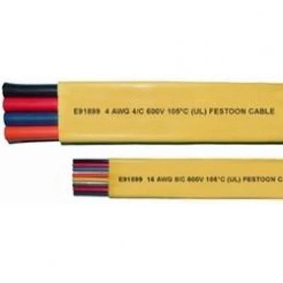 16/8 Yellow Shielded Flat Festoon Cable