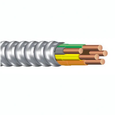 10/4C Solid MC Cable, BRN/ORN/YEL/GRY/GRN Color Code, 250ft Spool
